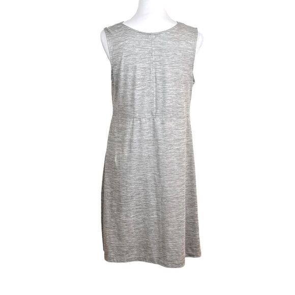 L.L. Bean Women’s Sleeveless V-Neck Heather Gray Dress, Size L - Picture 2 of 8